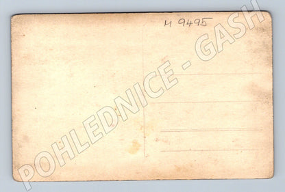 Postcard car and people black and white circa 1930 (M9495)