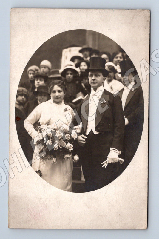 Pohlednice svatební portrét novomanželé (M9518)