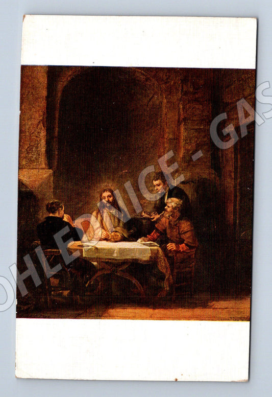 Postcard Rembrandt Journey to Emmaus Louvre (M9522)