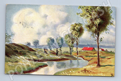 Postcard Czech landscape, used 1927 (M9526)