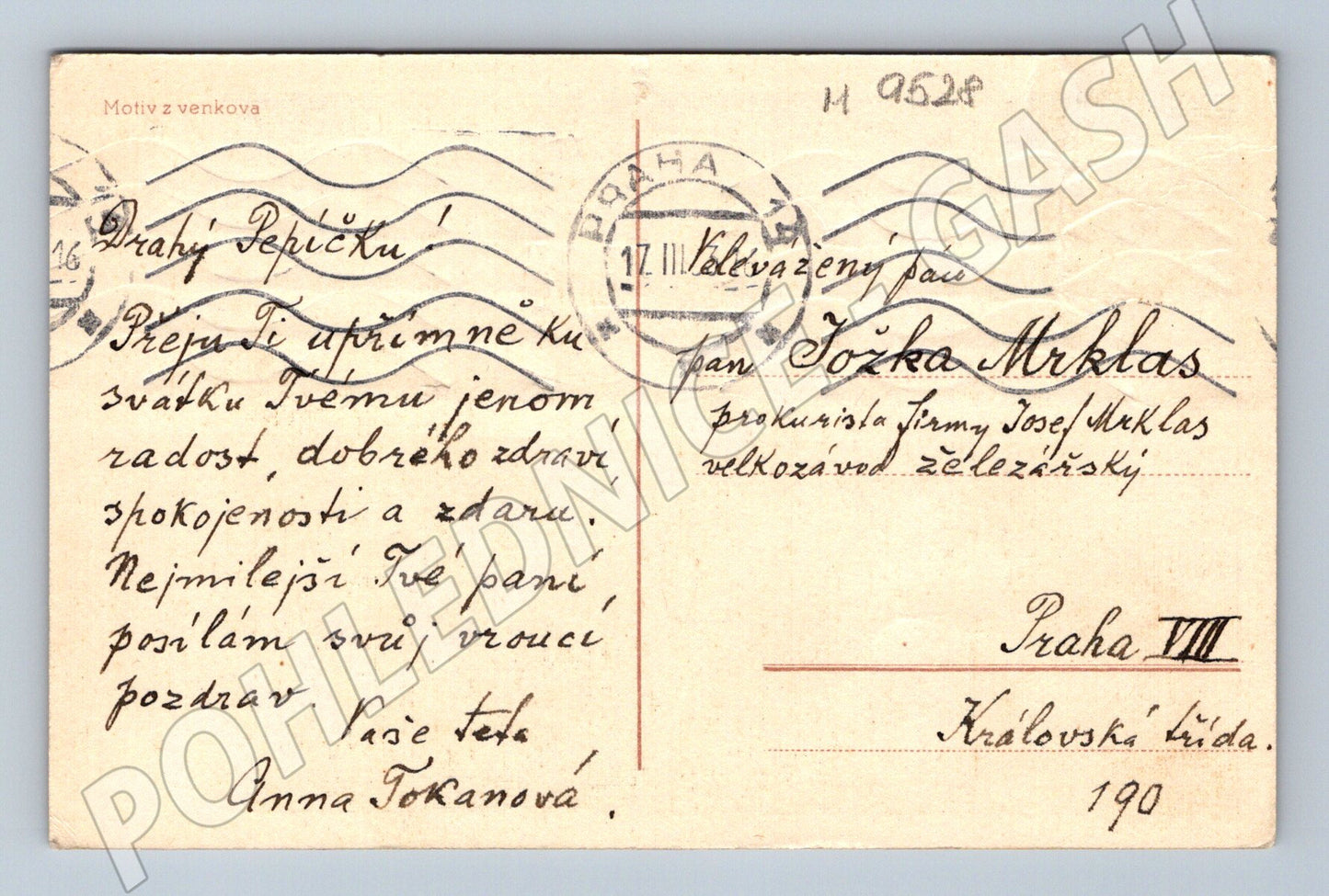 Postcard O Bubeníček countryside 1916 (M9528)