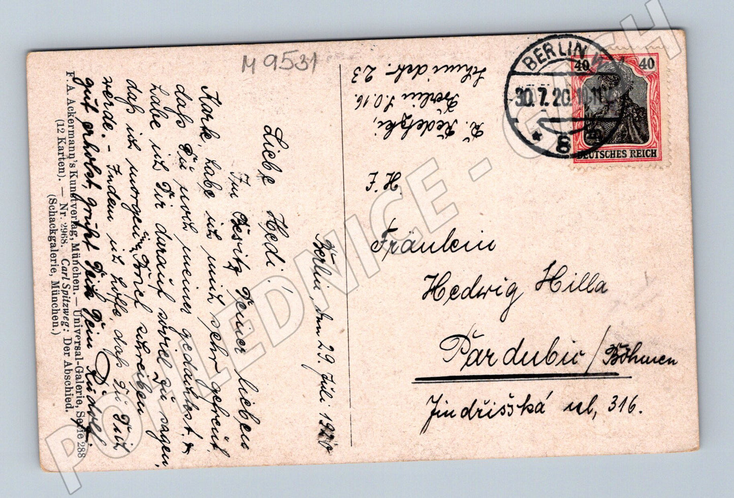 Pohlednice malovaný motiv 1911 Berlín (M9531)