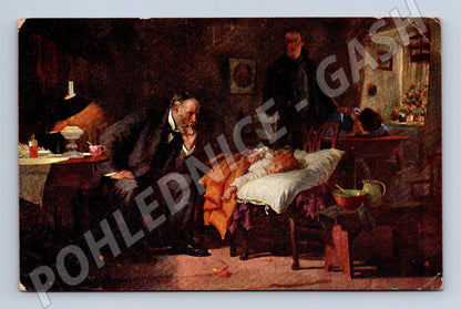 Postcard Fildes The Doctor painted (M9535)