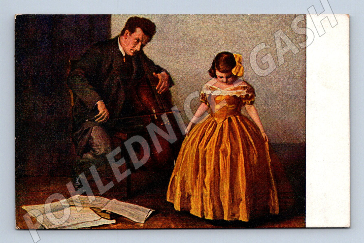 Postcard First Lesson Music Painting (M9536)