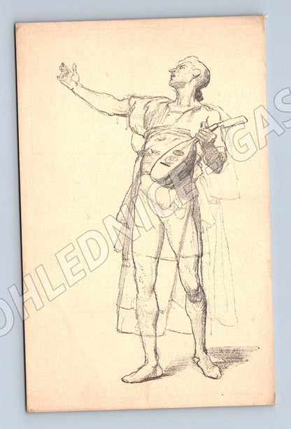 Postcard Brochure Study for the Ballad Singer (M9543)