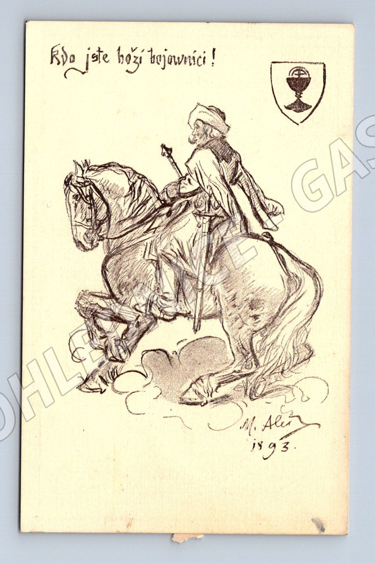 Postcard M Aleš Governor of Tábor 1893 (M9544)