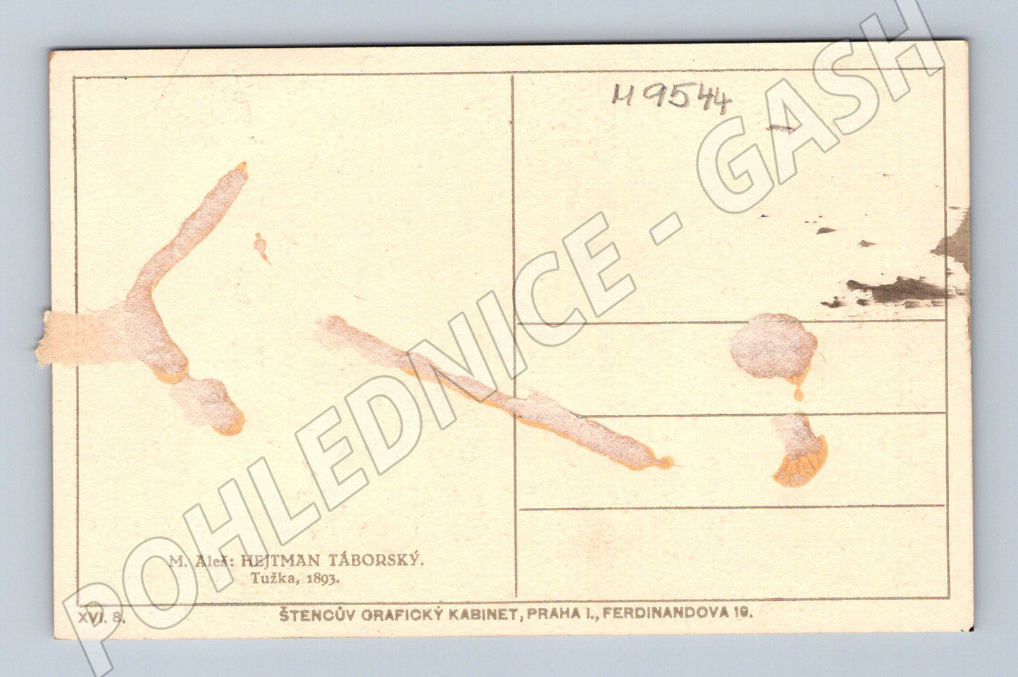 Postcard M Aleš Governor of Tábor 1893 (M9544)