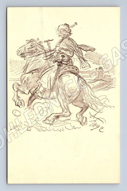 Postcard M Aleš Hejtman of Tábor 1892 (M9545)