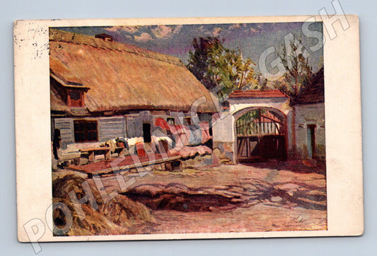 Postcard peasant cottage L Sutnar small (M9554)