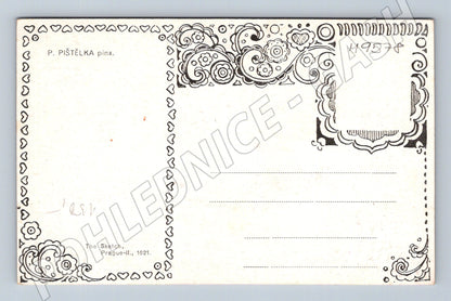 Postcard rural motif Art Nouveau whistle (M9578)