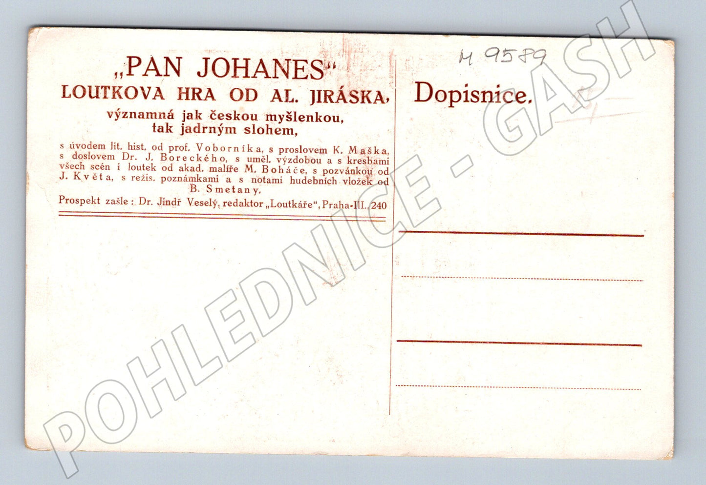 Postcard Mr. Johanes puppet show 1911 (M9589)