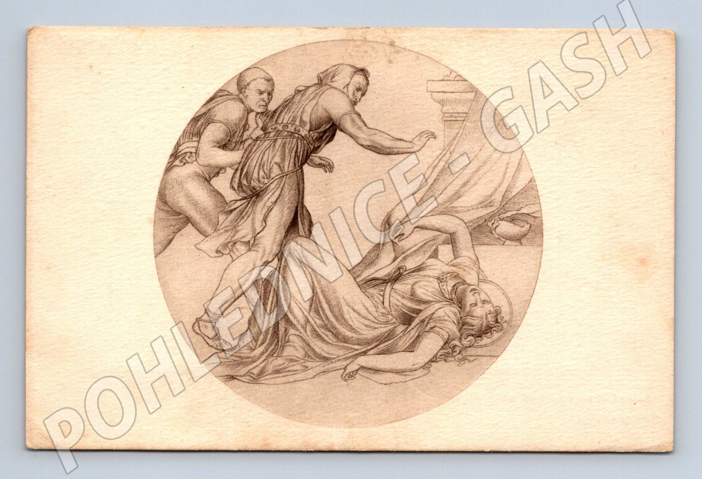 Postcard J Mánes The Death of Saint Ludmila (M9590)