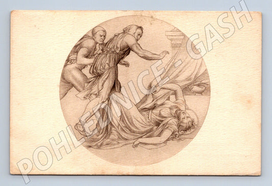 Postcard J Mánes The Death of Saint Ludmila (M9590)