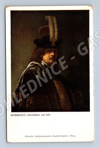 Pohlednice Rembrandt autoportrét Vídeň (M9596)