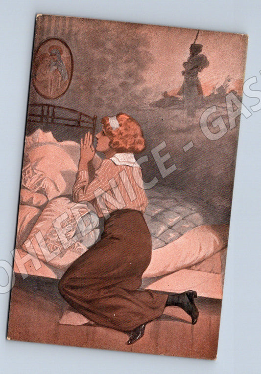 Postcard Girl's request colored (M9598)