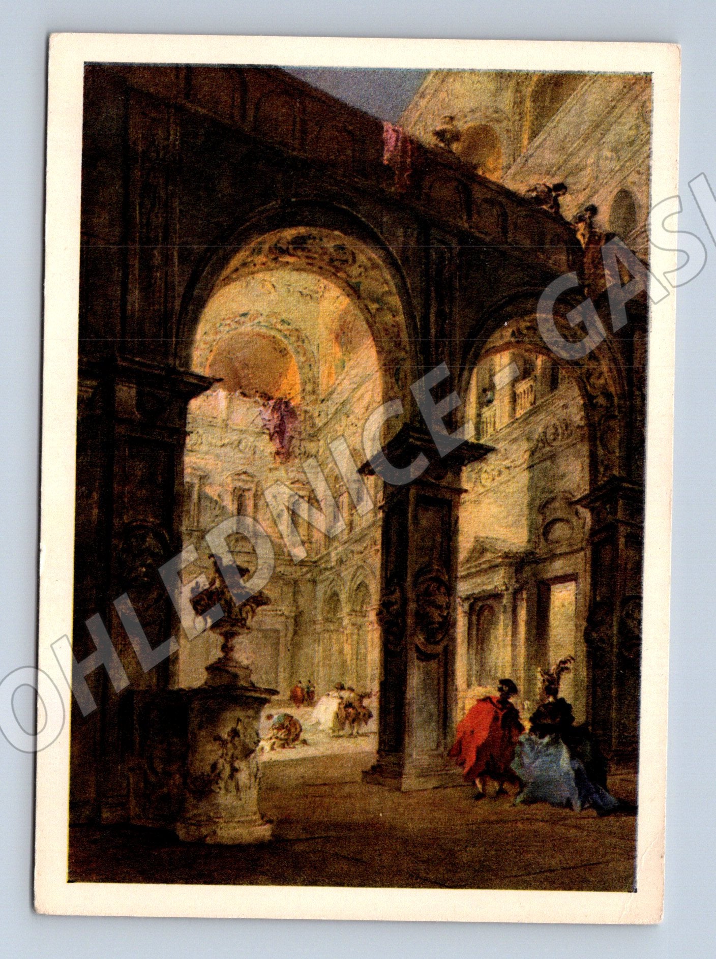 Postcard Francesco Guardi Palace Courtyard (M9606)