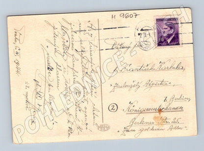 Postcard Czech village colored 1944 (M9607)