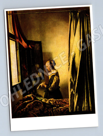 Postcard Vermeer Girl Reading a Letter Dresden (M9613)