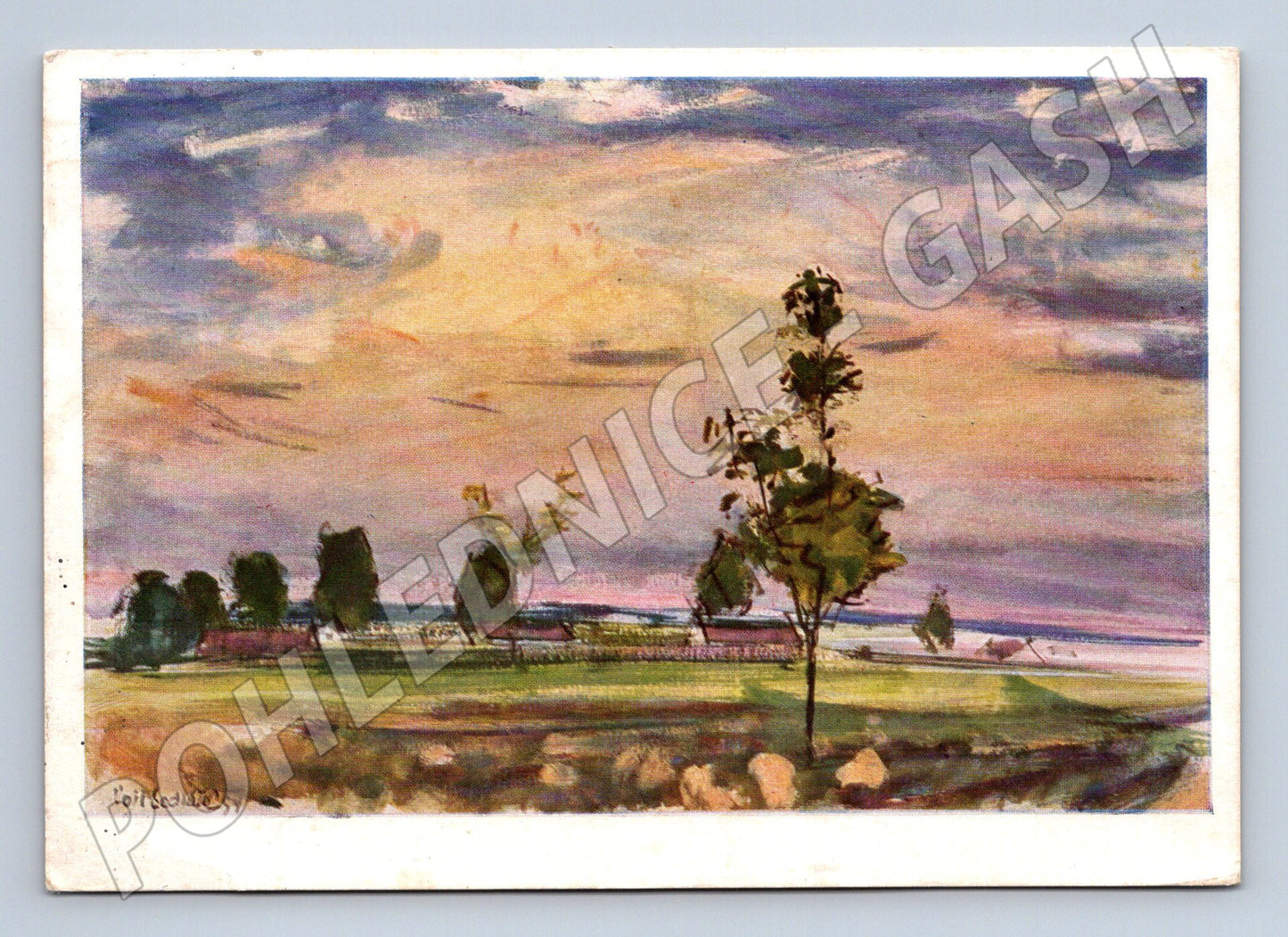 Pohlednice Sedláček Navečerní oblaka 1957 (M9628)