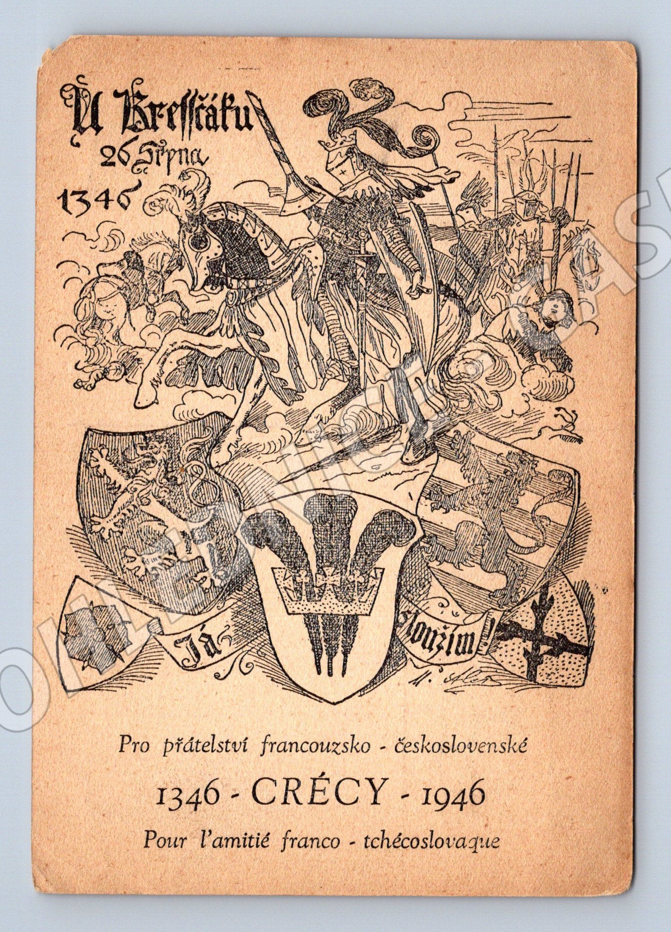 Postcard Battle of Kresčak 1946 Aleš (M9631)