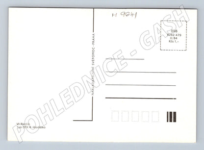 Postcard Renčín village toilet 1984 (M9641)