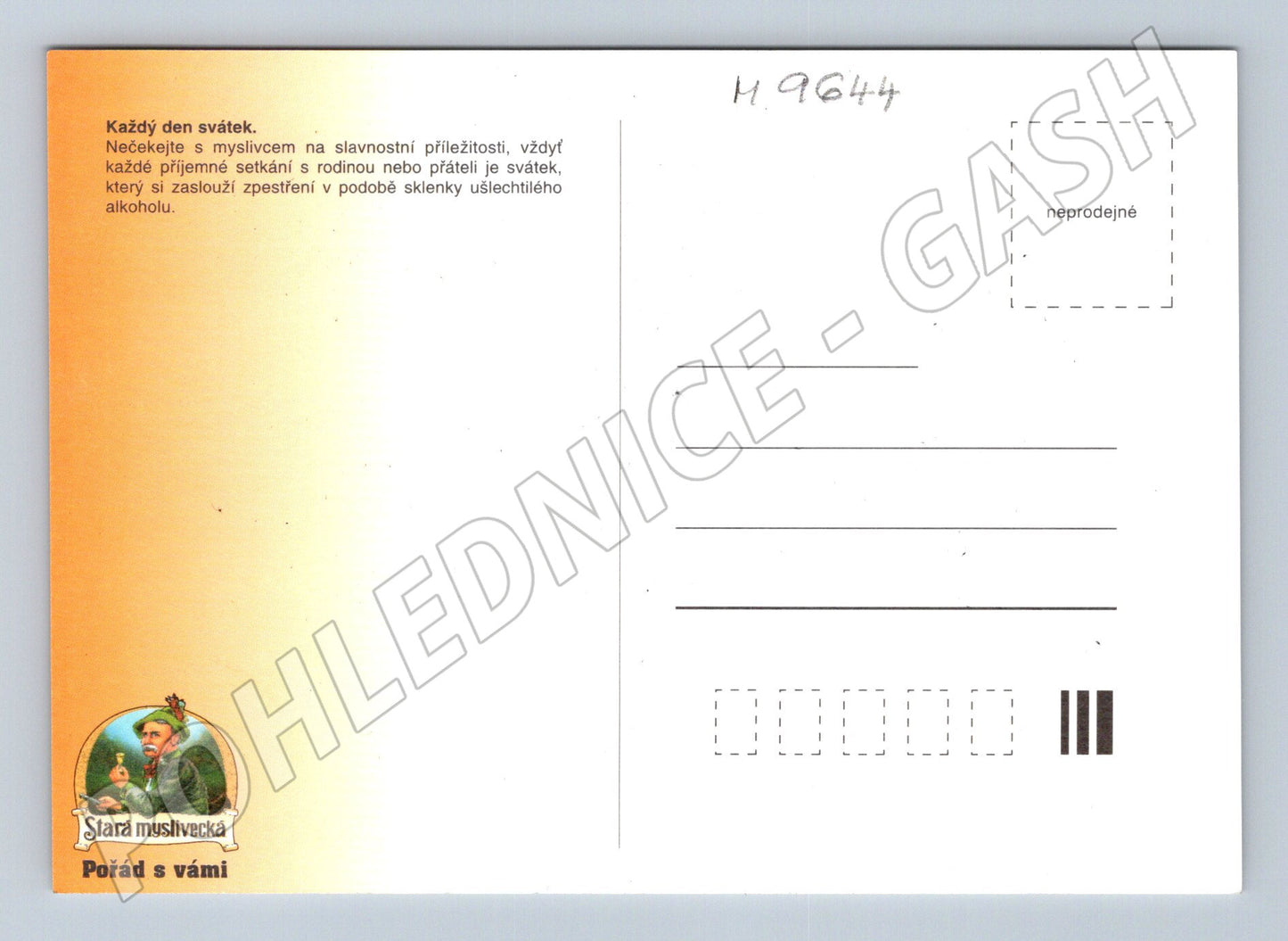 Pohlednice Stará myslivecká snídám sám (M9644)