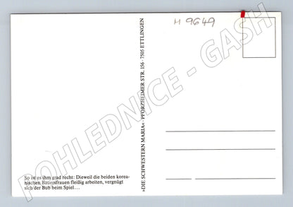 Pohlednice Korea ženy při práci dítě (M9649)