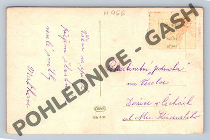 Pohlednice Vánoční děti na saních (M966)