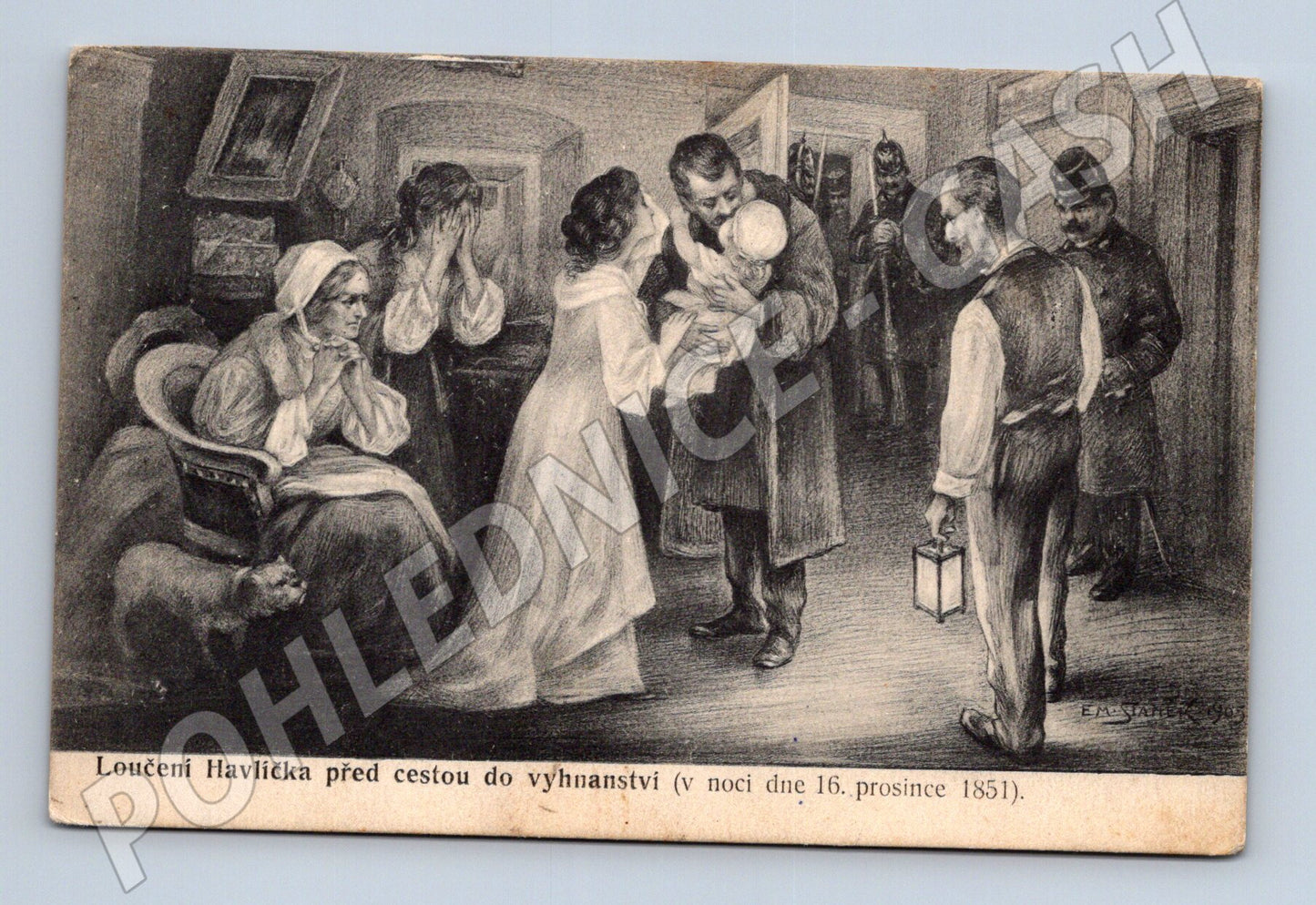 Postcard Farewell to Havlíček before exile (M9667)