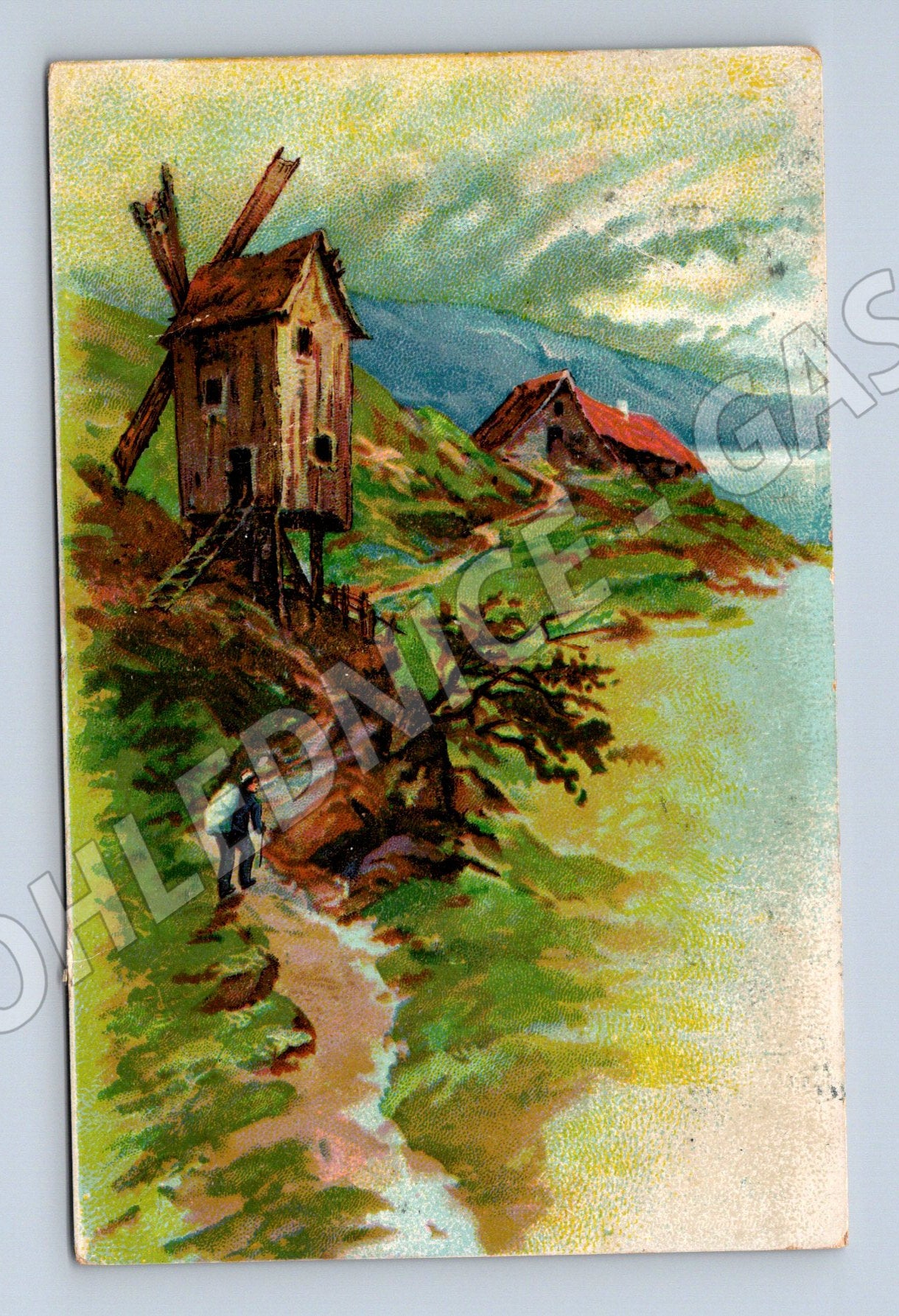 Pohlednice mlýn u řeky Kadaň 1906 (M9670)