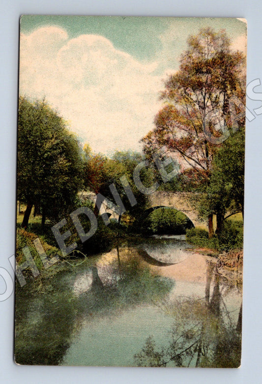 Postcard romantic landscape with bridge RU (M9671)