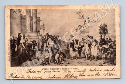 Pohlednice Plzeň opona divadla 1903 (M9673)
