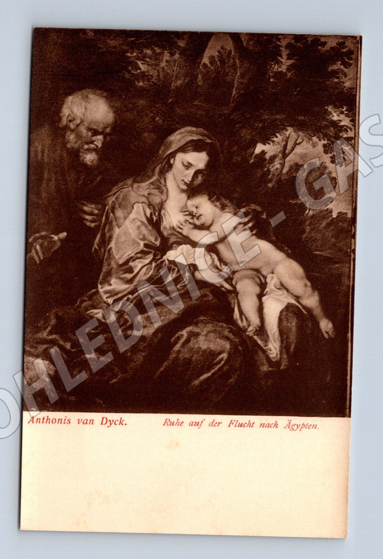 Postcard van Dyck Flight into Egypt (M9678)