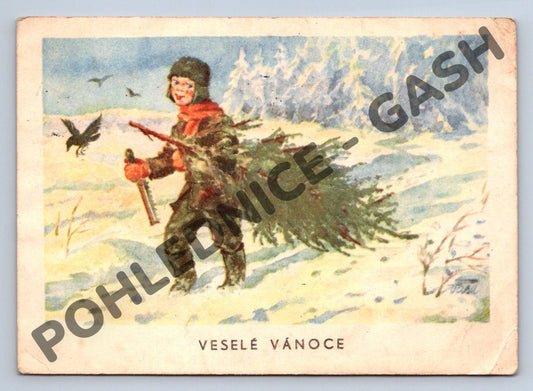 Pohlednice Vánoční Veselé Vánoce (M968)