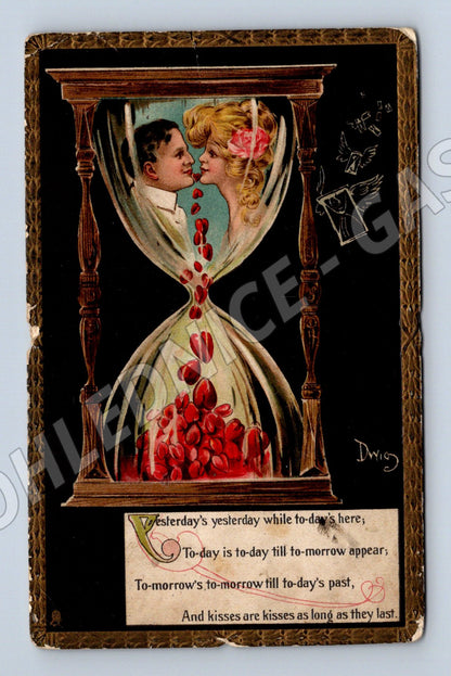 Tuck's 1910 Romantic Couple Postcard (M9682)
