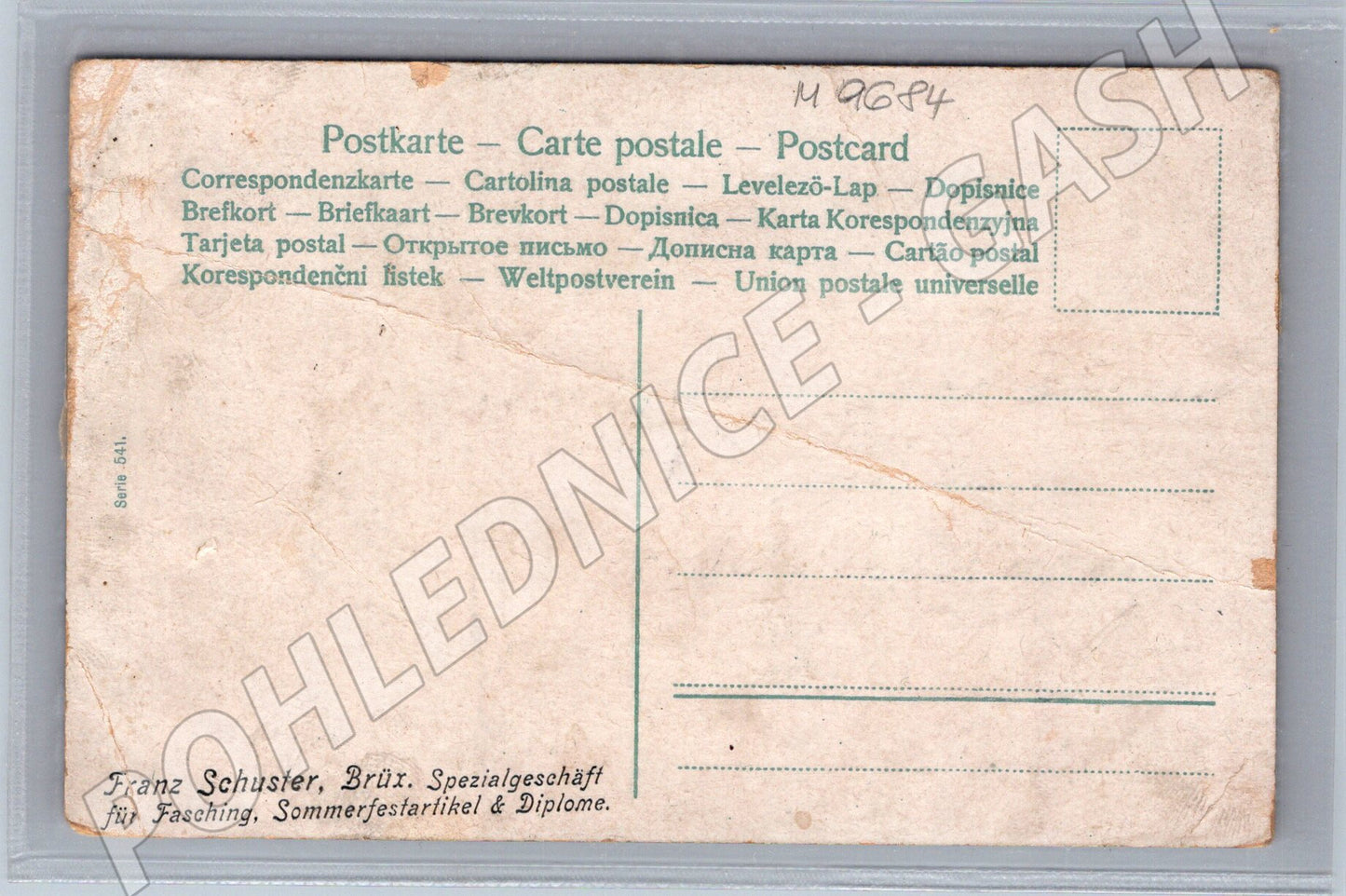 Postcard humorous bath Brüx (M9684)