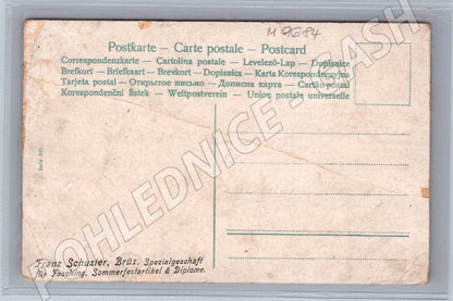 Postcard humorous bath Brüx (M9684)