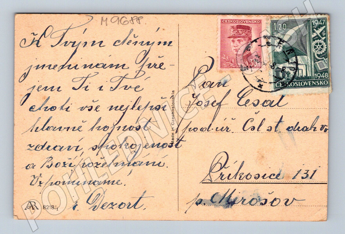 Pohlednice děti s květinami 1948 (M9688)