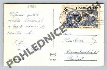 Pohlednice Novoroční černobílá Gagarin I. Englich (M969)