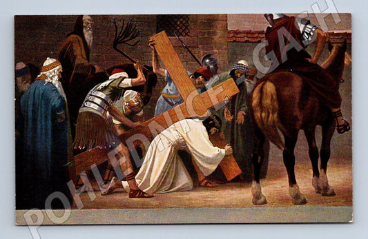 Pohlednice Fugel křížová cesta Ježíš nese kříž (M9718)