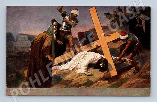 Pohlednice Fugel křížová cesta Ježíš padá (M9720)