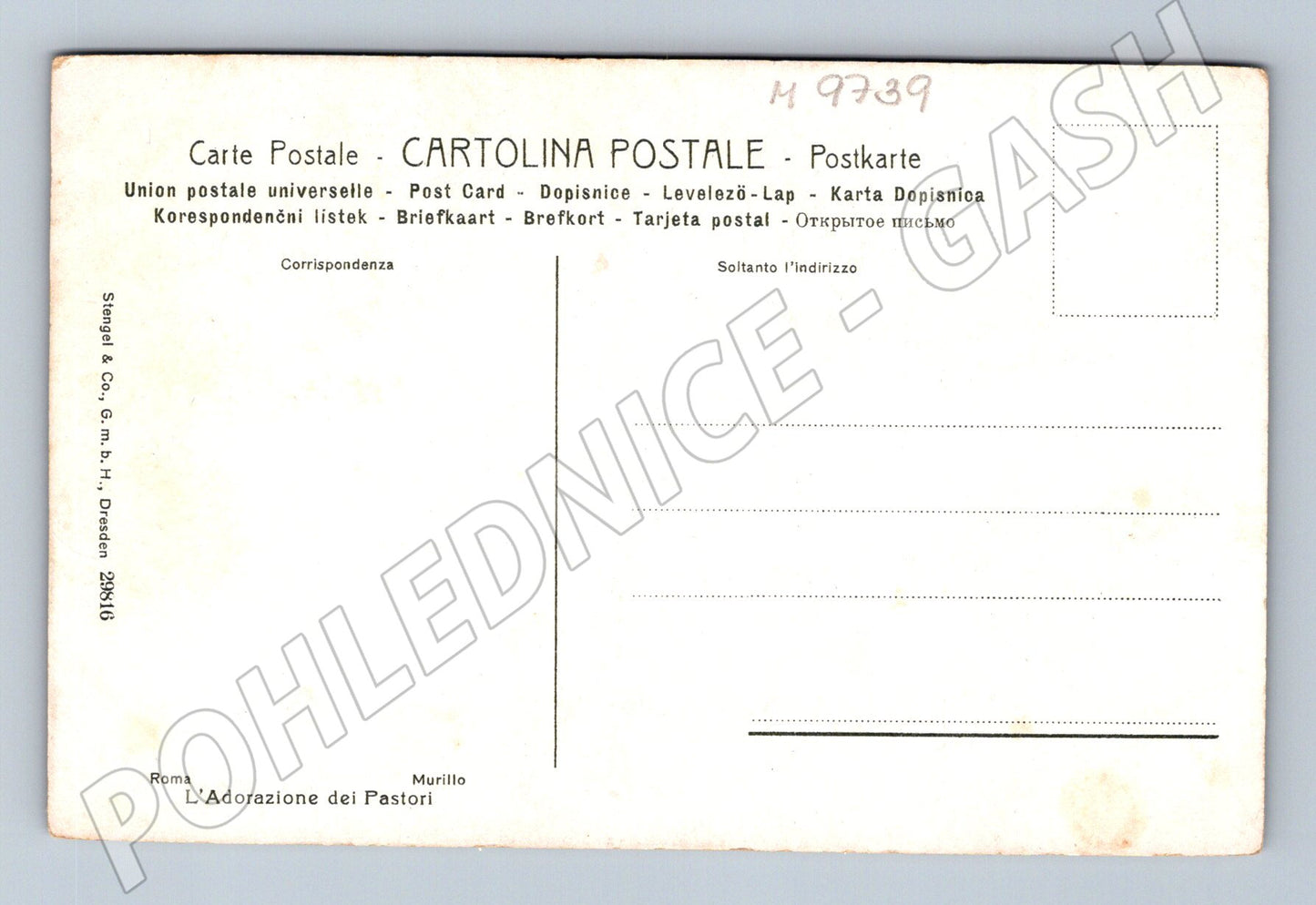 Pohlednice Murillo klanění pastýřů (M9739)