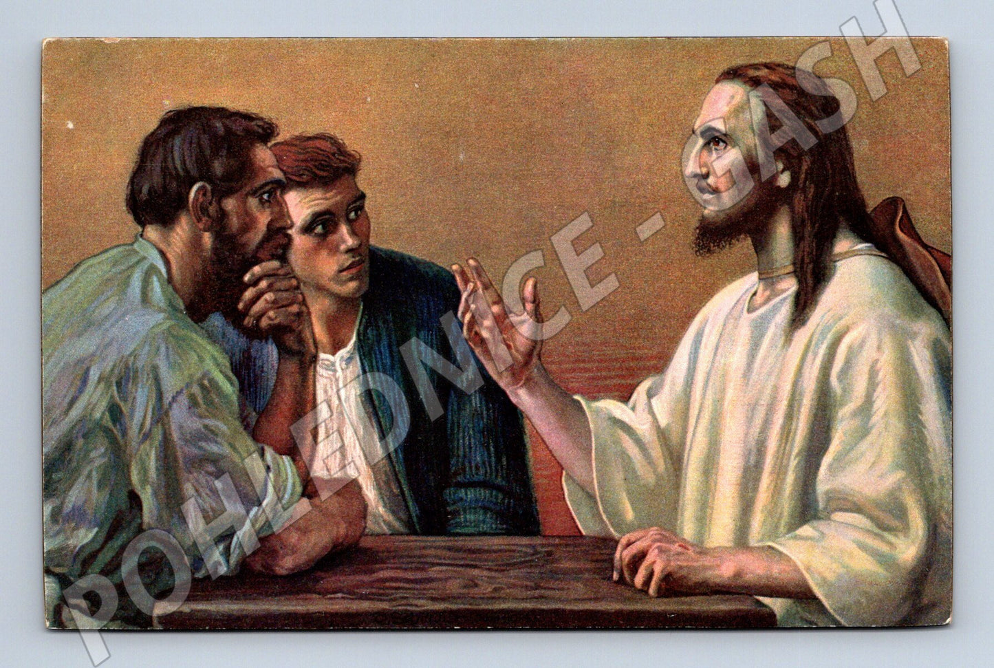 Postcard Christ in Emmaus Schindler (M9742)