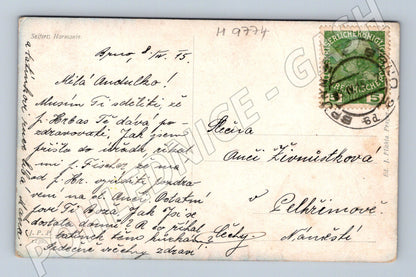Pohlednice dáma s lyrou RU 1915 (M9774)