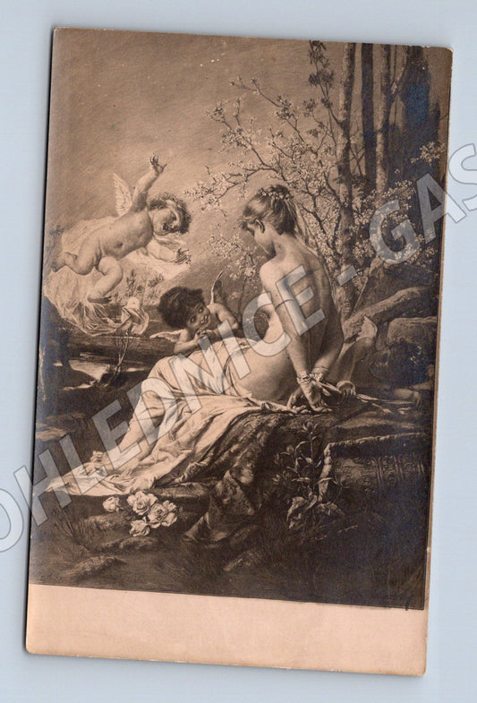 Pohlednice alegorická scéna s putty (M9782)