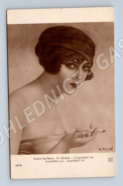 Pohlednice Salon de Paris žena s cigaretou (M9783)