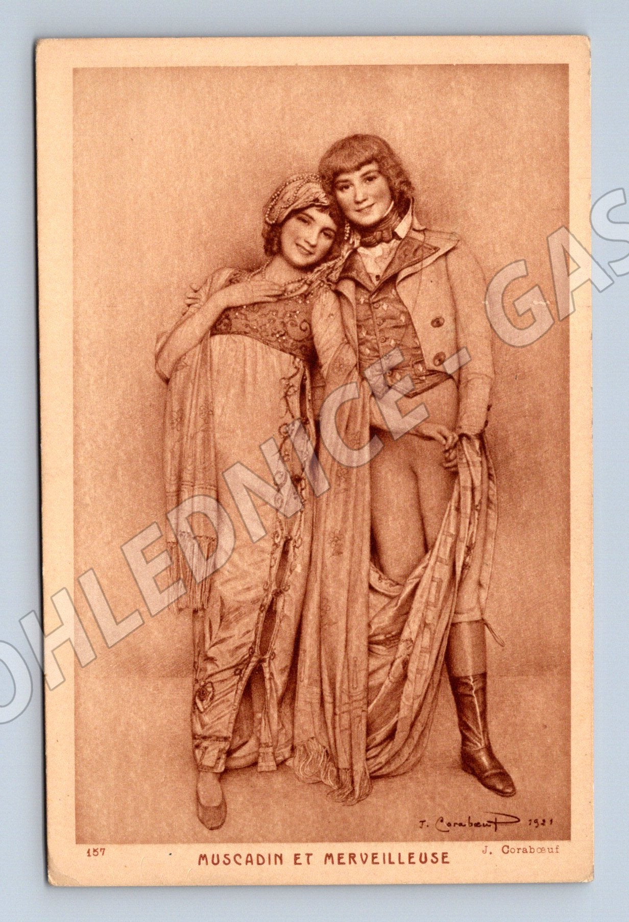 Pohlednice Muscadin et Merveilleuse 1921 (M9784)