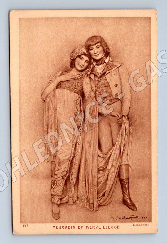 Pohlednice Muscadin et Merveilleuse 1921 (M9784)