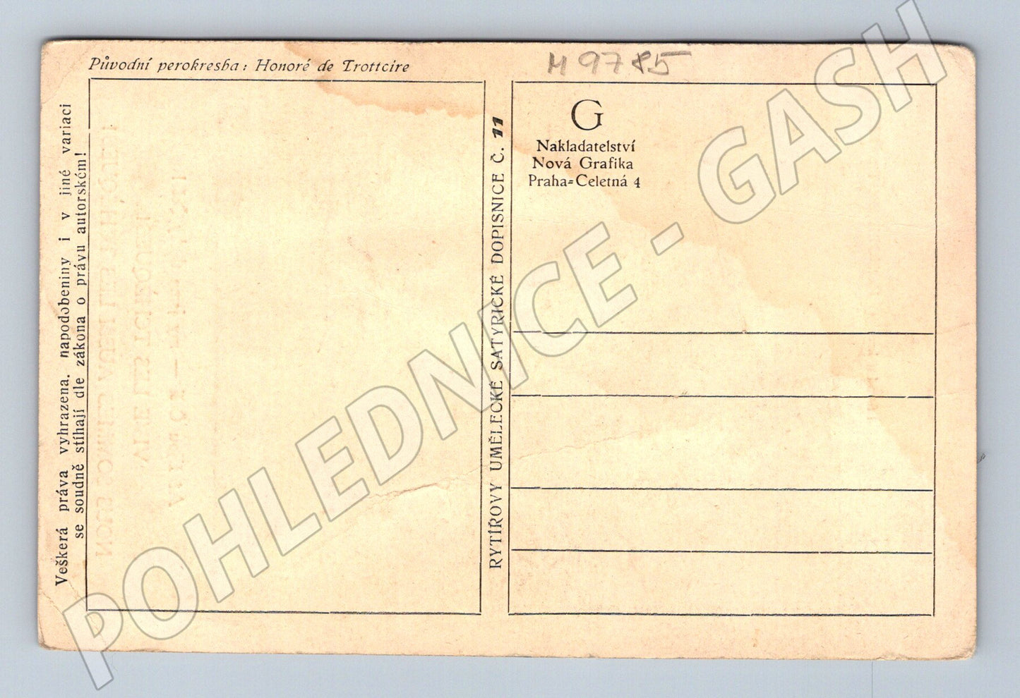 Pohlednice satira Honoré de Trotteire (M9785)