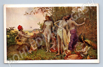 Postcard V. Hynais allegorical scene (M9796)